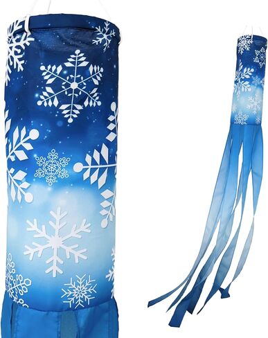 Madrona Brands Winter Snowflake Windsock | Durable Outdoor Hanging Holiday Decoration | Yard, Patio, Garden and More | 60 Inch in Kuwait