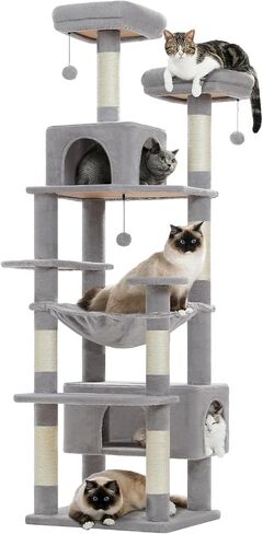 PAWZ Road Flower Cat Tree 72" Cat Tower with Condos&Hammock for Large Cats in Kuwait