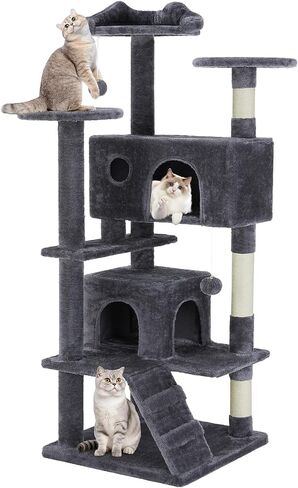 Sweetcrispy 54-inch Cat Tree Tower with Scratching Posts, Indoor Use in Kuwait