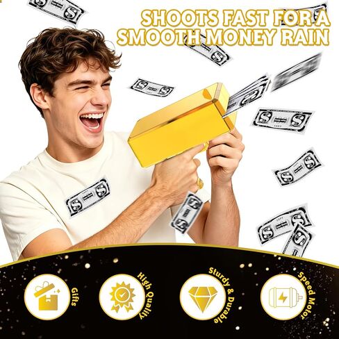 Sopu Make it Rain Gold Money Gun Paper Playing Spary Prop Cash Gun Money Gun Shooter Party Supplies in Saudi Arabia