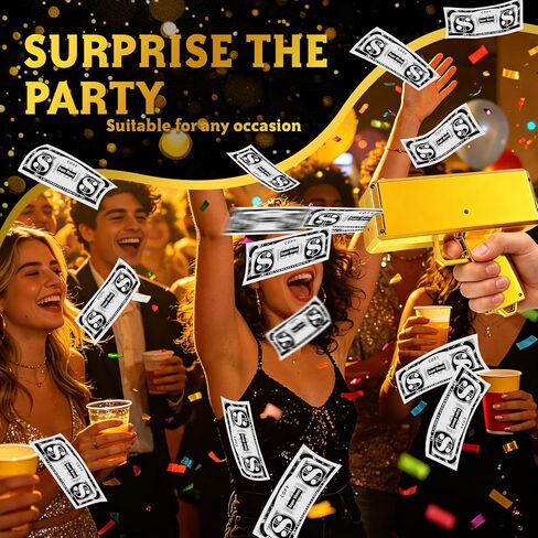 Sopu Make it Rain Gold Money Gun Paper Playing Spary Prop Cash Gun Money Gun Shooter Party Supplies in Saudi Arabia