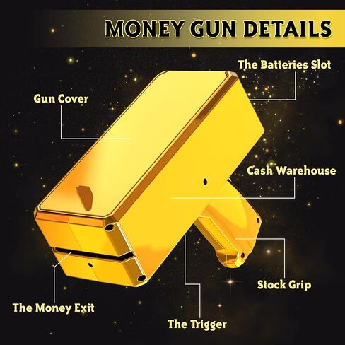 Sopu Make it Rain Gold Money Gun Paper Playing Spary Prop Cash Gun Money Gun Shooter Party Supplies in Saudi Arabia