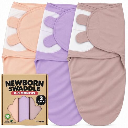 Preemie Swaddles 4-7 lbs - 3-Pack Premature Babies Swaddle Sleep Sack - Organic Cotton - Premature Infant Sleeping Sack - Easy Adjustable Baby Swaddle Blanket Wrap (Galaxy) in Kuwait