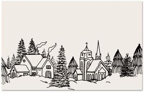 Gift Enclosure Cards - 3.5 x 2.25 Inch - 50 Pack (Winter Toile Village) in Kuwait
