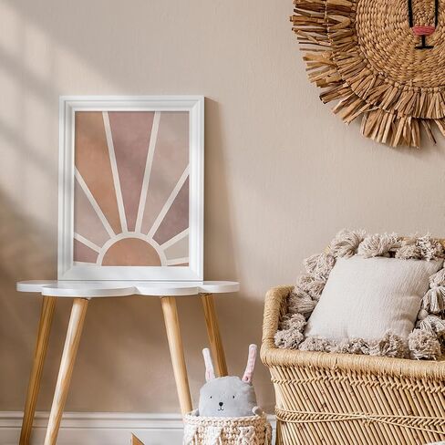 Canssape 6pcs Boho Baby Room Decor Poster, Canvas Wall Art Prints, Rainbow Nursery Wall Decor, Unframed Kids Wall Decor for Baby Girl Room Art, Heart Color, Animal Theme, Watercolor, 8x10 inch in Kuwait