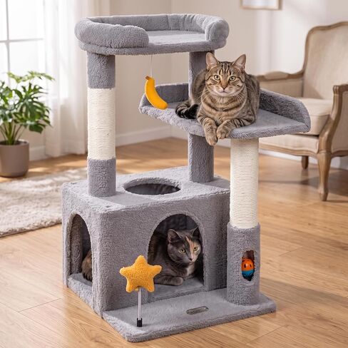 Small Cat Tree for Kittens, 30" Compact Cat Tower with Wide Base in Kuwait