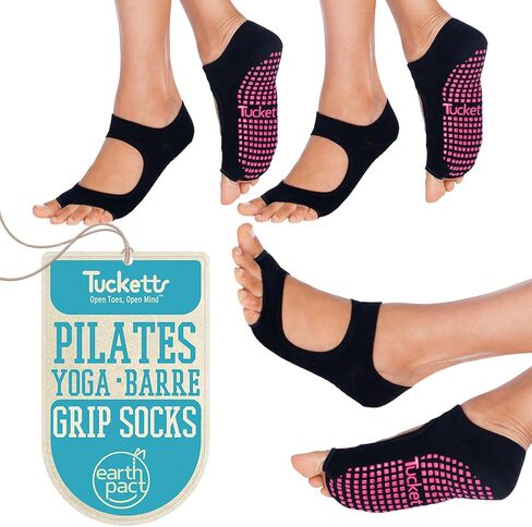 جوارب Tucketts Allegro النسائية غير القابلة للانزلاق - اليوغا، البيلاتس، الرقص - 3 عبوات + حقيبة هدايا، هدية عيد الأم in Kuwait