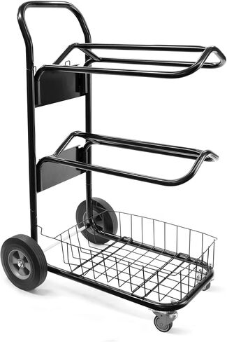 Homestead 220 Lbs Rolling Saddle Rack Cart with Basket – Heavy Duty Saddle Stand for Western Horse Gear, Organizers and Storage for Tack Room, Bridle, Horse Lovers, Cowboy - 3 Tier Saddle Rack Carts in Kuwait