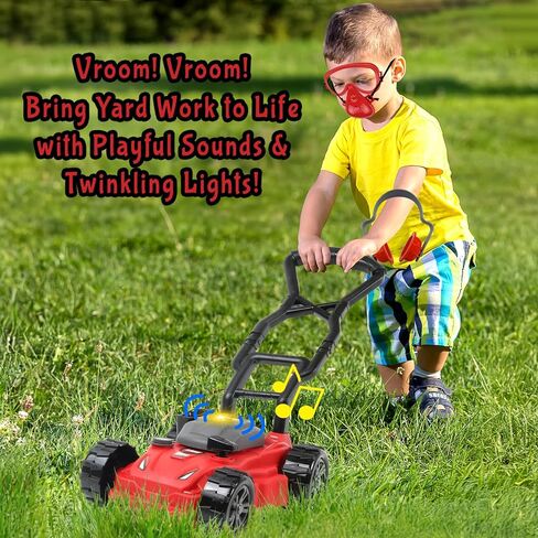 Kids Toy Lawn Mower, Leaf Blower and Chainsaw Set Landscaping Power Tools in Saudi Arabia