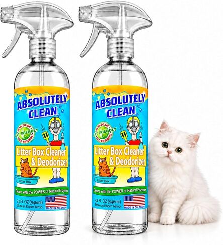 Absolutely Clean Litter Box Cleaner and Odor Eliminator, Eliminate Odors Quickly, Neutralizes Urine and Feces Odors in The Air and The Box, Make Litter Last Longer in Kuwait