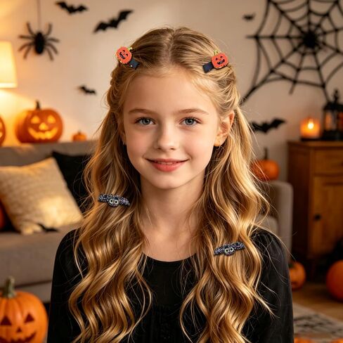 4PCS Bat Hair Bow Clips for Kids Girls Women Halloween Cute Black Bat Bows Clips with Wings Hairgrips Hair Accessories for Halloween Cosplay Costume Party Decorations in Kuwait