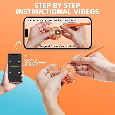 MOREJMTT Crochet kit for Beginners Adults, Learn to Crochet, Include Easy Knitting Soft Yarn, Step-by-Step Video Tutorial, Hook, Holiday Birthday Gift (Orange cat) in Saudi Arabia