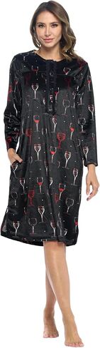 Ashford & Brooks Women's Micro Fleece Long Sleeve Nightgown in Kuwait