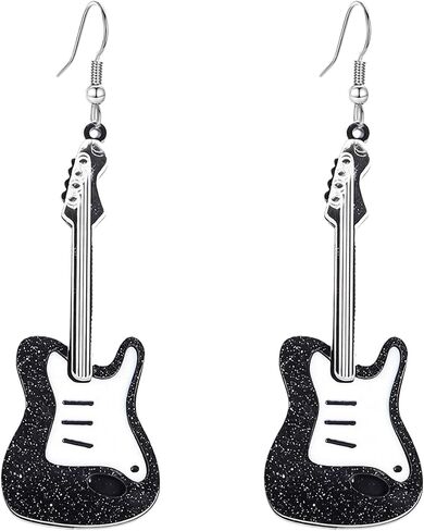 Acrylic Classical Guitar Earrings Retro Rock Band Music Guitar Earrings Punk Instrument Earrings Lightweight Guitar Dangle Earrings for Women Girls Music Lovers Statement Jewelry in Kuwait