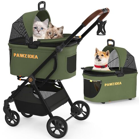 PAWZIDEA Pet Stroller 4-in-1, Foldable Cat Stroller with Detachable Carrier in Saudi Arabia