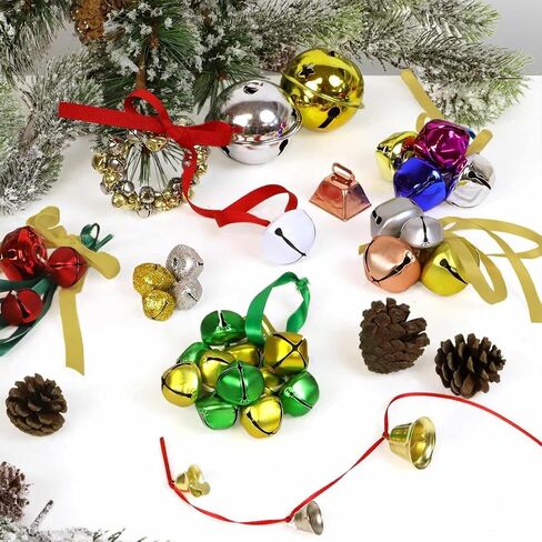 Essentials By Leisure Arts Jingle Bells 35mm Silver 4pc - Large Silver Craft Bells for Holiday Decorations, Ornaments, DIY Projects, Costumes, and Jewelry in Kuwait