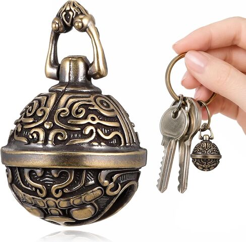 TEHAUX Antique Brass Bells, Jingle Bell Charms, Brass Jewelry Making Charm for Home Decor and Jewelry Making, 1.37 * 0.90 * 0.90 Inch, Christmas Halloween Decor in Kuwait