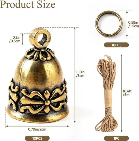 10 Pcs Brass Bells for Crafts, Small Brass Bells DIY Decorative Bells in Kuwait