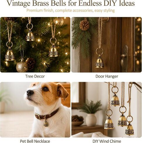 10 Pcs Brass Bells for Crafts, Small Brass Bells DIY Decorative Bells in Kuwait