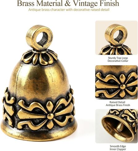 10 Pcs Brass Bells for Crafts, Small Brass Bells DIY Decorative Bells in Kuwait