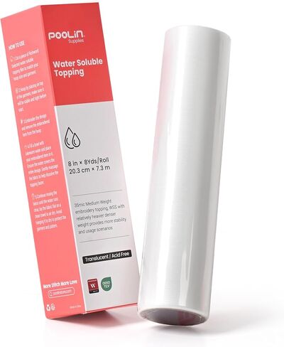 Poolin Water Soluble Stabilizer for Embroidery Topping Film, 12" x 25 yd in Saudi Arabia