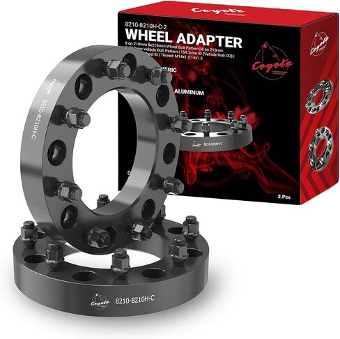 Wheel Accessories Parts 2 pcs Hub Centric Wheel Spacers 8 on 210mm 1.50" Thick 14mm 1.50 Thread Stud 154.2mm Hub Fits 2011+ Chevrolet Silverado GMC Sierra 3500HD Dually Dual Rear Wheels Front Only in Kuwait