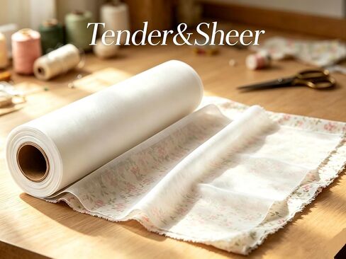 Ultra Soft Embroidery Stitch Cover12"x10 Yd, Iron-On Stabilizer - White in Saudi Arabia