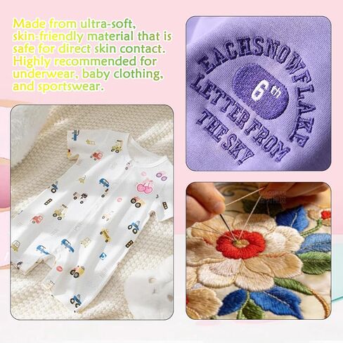 Ultra Soft Embroidery Stitch Cover12"x10 Yd, Iron-On Stabilizer - White in Saudi Arabia