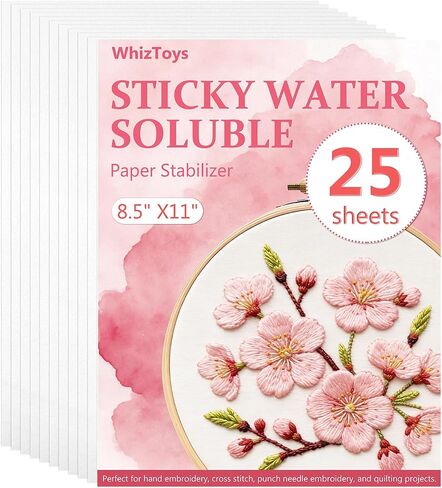 WhizToys 15PCS Water Soluble Stabilizer for Embroidery, 8.5"x11" in Saudi Arabia