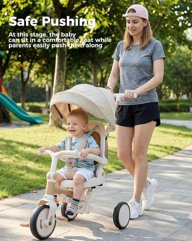7-in-1 Tricycle for Toddlers 1-3 Years Gift, Foldable Baby Trike Stroller in Kuwait
