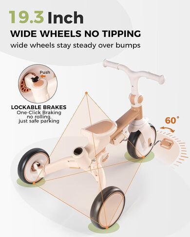 7-in-1 Tricycle for Toddlers 1-3 Years Gift, Foldable Baby Trike Stroller in Kuwait