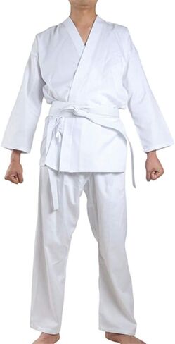 NAMAZU Karate Uniform for Kids and Adult, Lightweight Karate Gi Student Uniform with Belt for Martial Arts Training - White in Kuwait