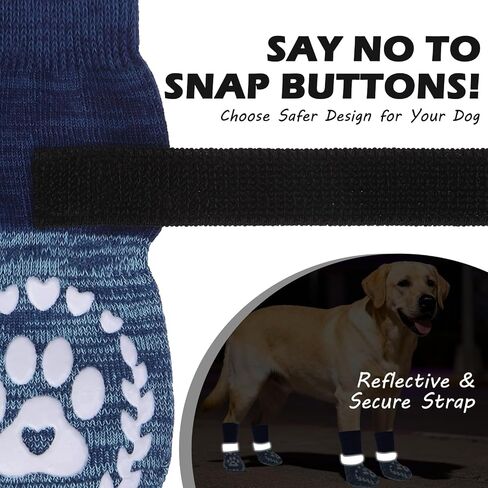 EXPAWLORER Dog Socks to Prevent Licking and Slipping, Summer Dog Shoes for Hot Pavement, Paw Protectors for Hardwood Floors Anti-Slip, Dog Booties for Small Medium Large Senior Dogs, Navy Blue L in Saudi Arabia