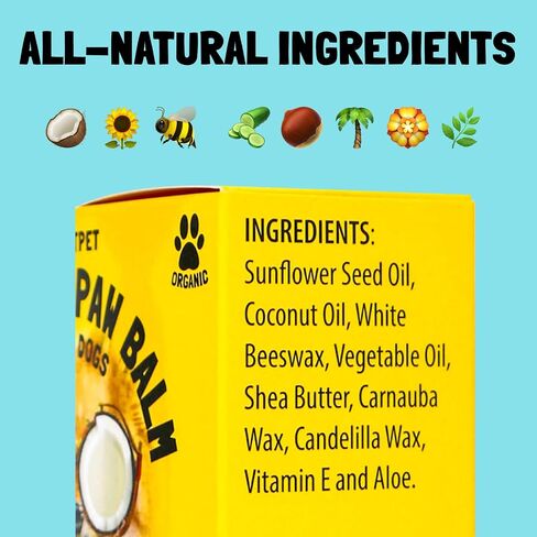 Dog Paw Balm Stick Wax Soother & Moisturizer Cream with Coconut Oil, Shea Butter & Beeswax Healing Protector for Cracked Dog Cat Paws, Snout & Elbows Snow & Dry Weather Protection Ointment Travel Pack in Saudi Arabia