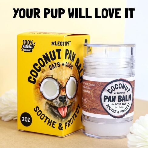 Dog Paw Balm Stick Wax Soother & Moisturizer Cream with Coconut Oil, Shea Butter & Beeswax Healing Protector for Cracked Dog Cat Paws, Snout & Elbows Snow & Dry Weather Protection Ointment Travel Pack in Saudi Arabia
