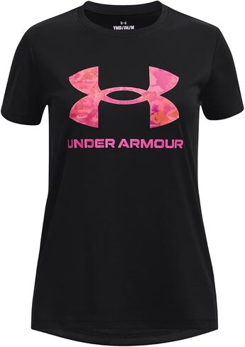 Under Armour Girls' Tech Print Big Logo Short Sleeve Crew in Saudi Arabia