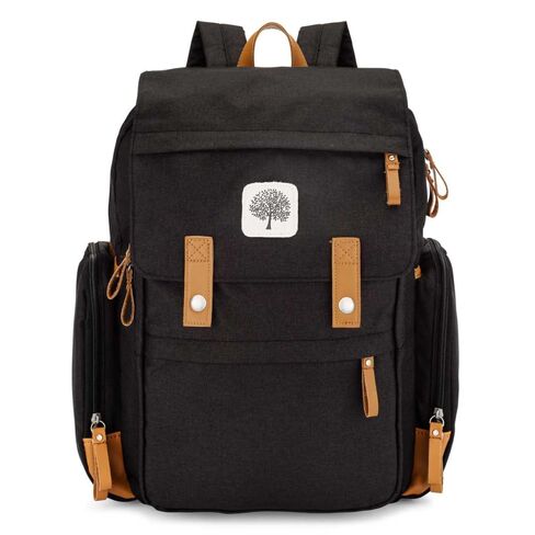 Parker Baby Co. Birch Bag, Birch Diaper Backpack, Insulated Pockets - Cream | Stylish diaper bag backpack with changing pad, stroller straps, 10+ pockets, and organized baby travel storage. 18x14x7" in Kuwait