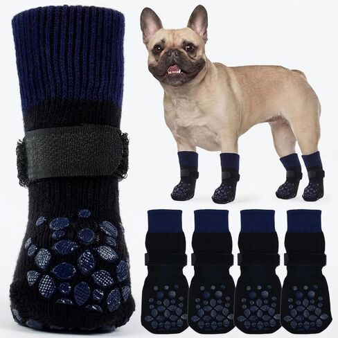 ROZKITCH 2 Pairs Cat Sock for Injured Paws, Breathable Socks for Cats Stop Scratching Dog Paw Protectors for Injured Paws Protective Anti-Slip Grip Socks Foot Protector Puppy Blue XS in Saudi Arabia