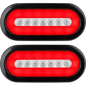 Lumitronics RV HALO LED 6 بوصات إيقاف بيضاوي محكم الغلق/مصباح خلفي - متوافق مع DOT (شفاف) in Kuwait
