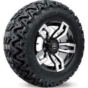 14" Chaos Golf Cart Wheels and Tires 14 Inch Combo - All Terrain 22x10x14 Golf Cart Tires and Wheels Combo Set of 4 - Golf Cart Rims and Tires - Fits Club Car EZGO Yamaha & Icon Golf Carts in Saudi Arabia