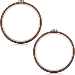 Elegaperma 2pcs 10 Inch Embroidery Hoop, Imitated Wood Embroidery Hoop Frame, Detachable Embroidery Display Frame for Art Craft Handy Sewing Decoration in Kuwait
