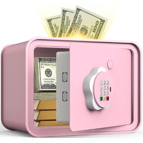 Mini Safe Box for Money Coin Cash-Piggy Bank for Kids, Electronic Small Safes for Boys Girls, Ideal Christmas Birthday Gift, DIY Stickers,Pink in Kuwait