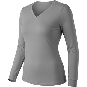 Womens Ultra Soft Long Sleeve Top | UV Sun Protection | Base Layer | All Season Performance V Neck Shirt | Multi Packs in Saudi Arabia