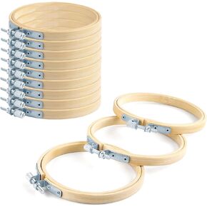 TINDTOP Bamboo Embroidery Hoops, 12 Pieces 3 to 8 Inch Cross Stitch Frame in Saudi Arabia