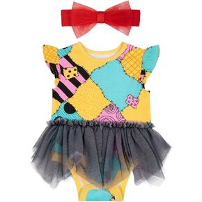 Disney Nightmare Before Christmas Sally Baby Girls Dress Tights and Headband 3 Piece Newborn to Infant in Saudi Arabia