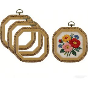 Mcredy Oval Embroidery Hoop, Wood-Grain Plastic, 6"x7.5"-2Pcs in Kuwait