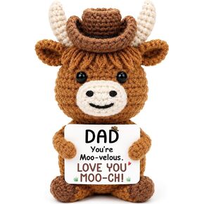 Inspirational Positive Gifts for Women Men, Handmade Crochet Highland Cow in Saudi Arabia