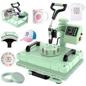 Slendor Heat Press Machine 12x15 inch, 5 in 1 360-Degree Swing Away Digital T Shirt Pressing Machine Multifunction Heat Transfer Sublimation Combo for T Shirts Mugs Hat Plate Cap in Kuwait