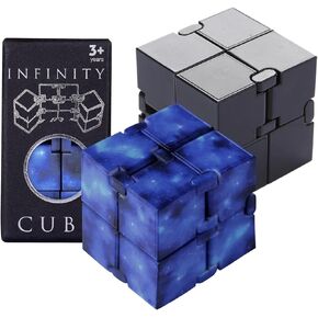 Black Infinity Cube Sensory Fidget Toy, Cool Mini Gadget Best for Stress and Anxiety Relief and Galaxy Infinity Cube Cool Handheld Desk Toy for Kids and Adults in Saudi Arabia