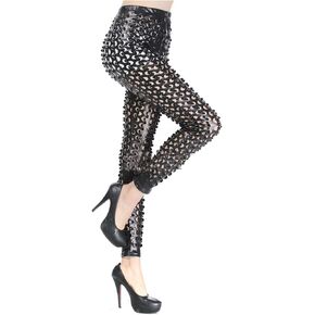 Panegy Women Punk Rock Leggings Hollow Leggings Party Digital Skinny Trousers in Saudi Arabia